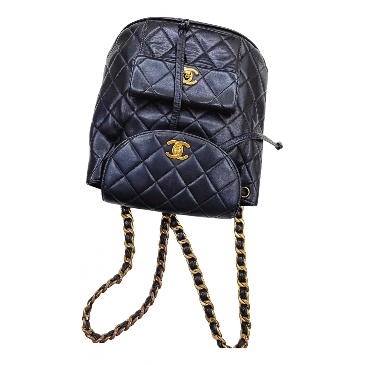 Duma leather backpack Chanel Black in 